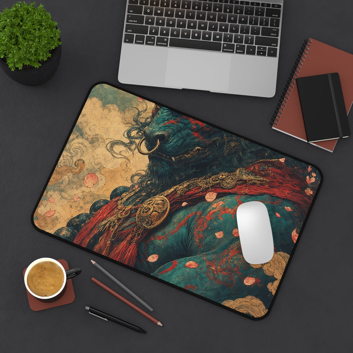 Ushi Oni Ox Demon - Japanese Mythology Gaming Desk Mat - Moikas