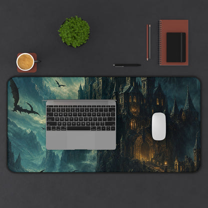Vampire Castle In The Mountains - Dark Fantasy Gaming Desk Mat - Moikas