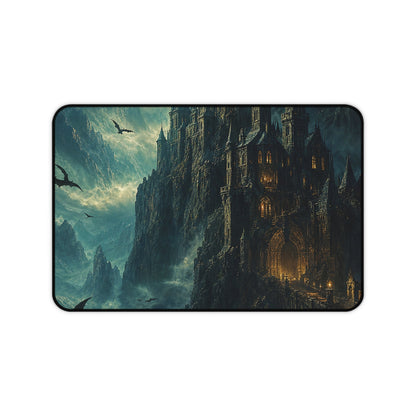 Vampire Castle In The Mountains - Dark Fantasy Gaming Desk Mat - Moikas