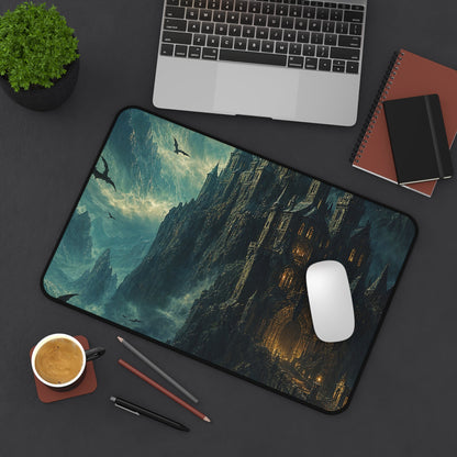 Vampire Castle In The Mountains - Dark Fantasy Gaming Desk Mat - Moikas