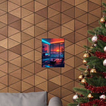 Vaporwave Aesthetic Room - Gaming Culture Art Print (Matte Poster) - Moikas