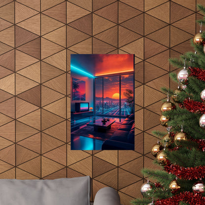 Vaporwave Aesthetic Room - Gaming Culture Art Print (Matte Poster) - Moikas