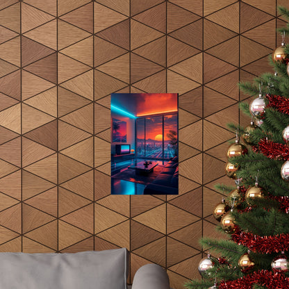 Vaporwave Aesthetic Room - Gaming Culture Art Print (Matte Poster) - Moikas