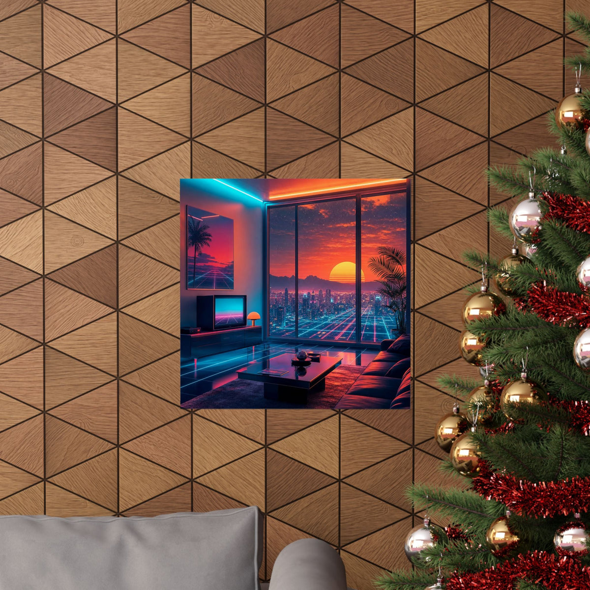 Vaporwave Aesthetic Room - Gaming Culture Art Print (Matte Poster) - Moikas
