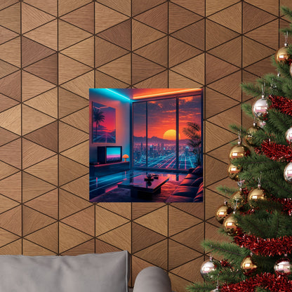 Vaporwave Aesthetic Room - Gaming Culture Art Print (Matte Poster) - Moikas