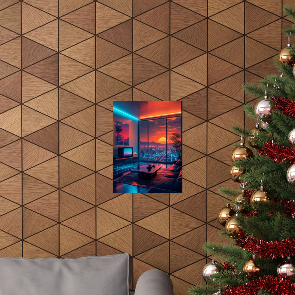 Vaporwave Aesthetic Room - Gaming Culture Art Print (Matte Poster) - Moikas