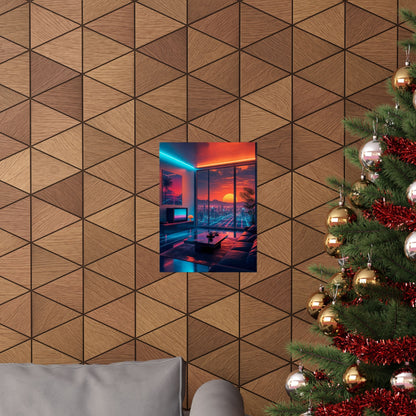 Vaporwave Aesthetic Room - Gaming Culture Art Print (Matte Poster) - Moikas