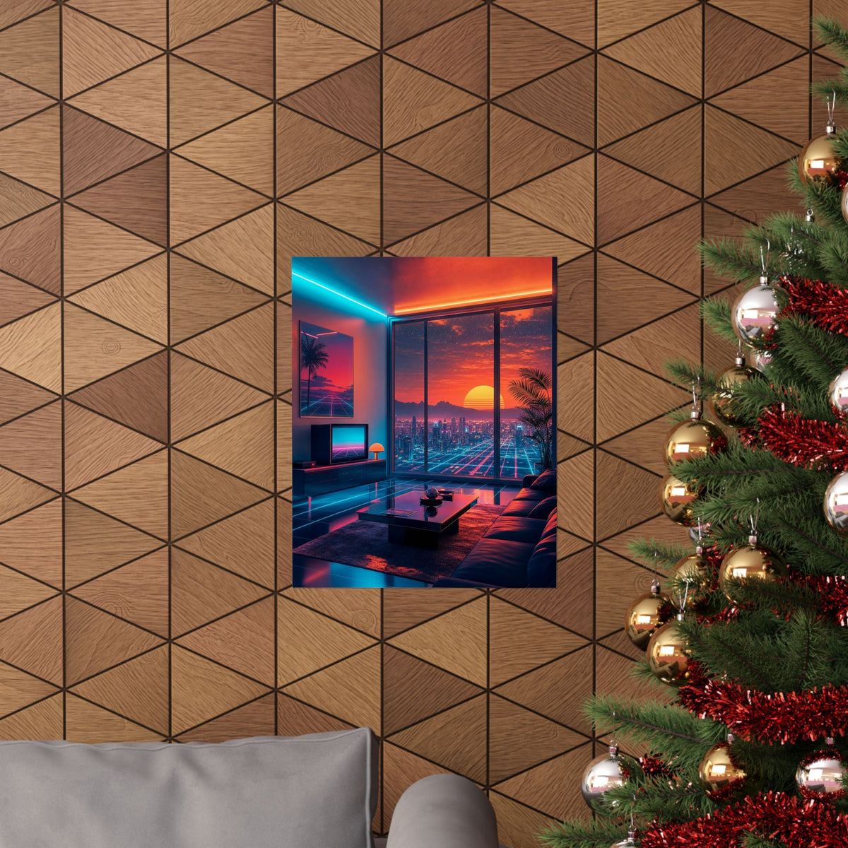 Vaporwave Aesthetic Room - Gaming Culture Art Print (Matte Poster) - Moikas