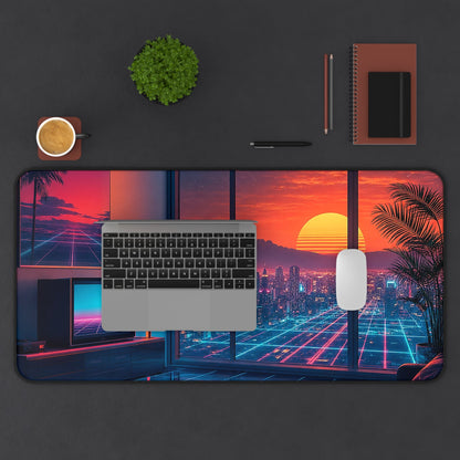 Vaporwave Aesthetic Room - Gaming Culture Gaming Desk Mat - Moikas