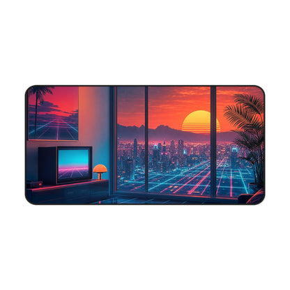 Vaporwave Aesthetic Room - Gaming Culture Gaming Desk Mat - Moikas