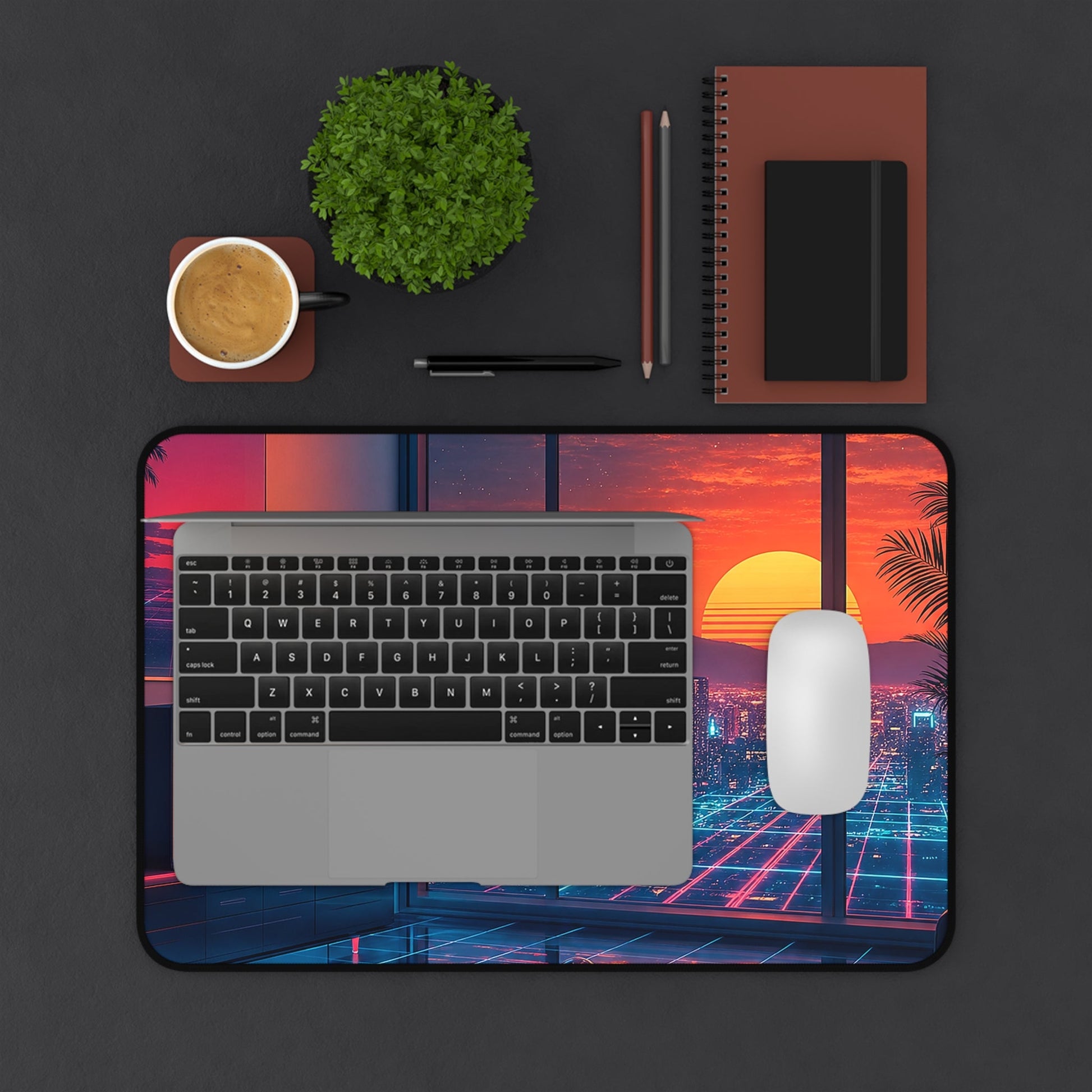 Vaporwave Aesthetic Room - Gaming Culture Gaming Desk Mat - Moikas