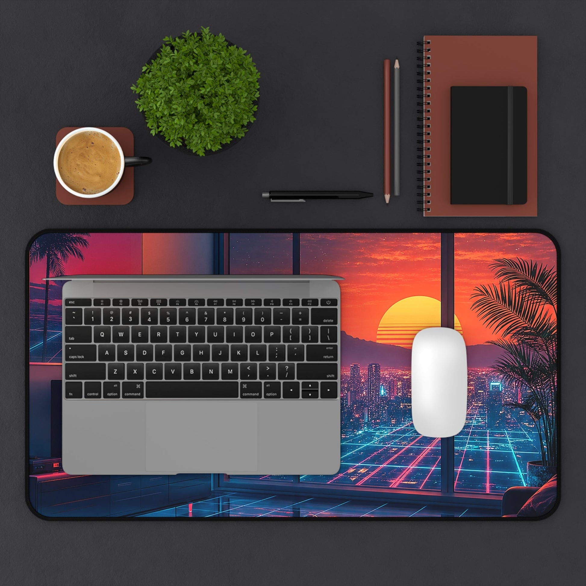 Vaporwave Aesthetic Room - Gaming Culture Gaming Desk Mat - Moikas