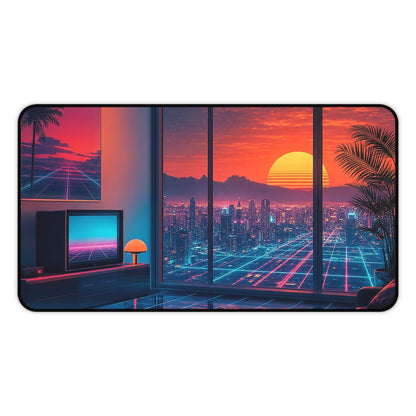Vaporwave Aesthetic Room - Gaming Culture Gaming Desk Mat - Moikas