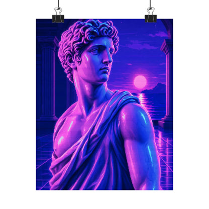 Vaporwave Greek Statue - Gaming Culture Art Print (Matte Poster) - Moikas
