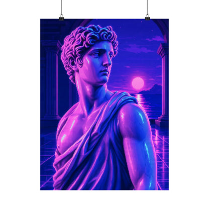Vaporwave Greek Statue - Gaming Culture Art Print (Matte Poster) - Moikas