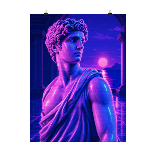 Vaporwave Greek Statue - Gaming Culture Art Print (Matte Poster) - Moikas