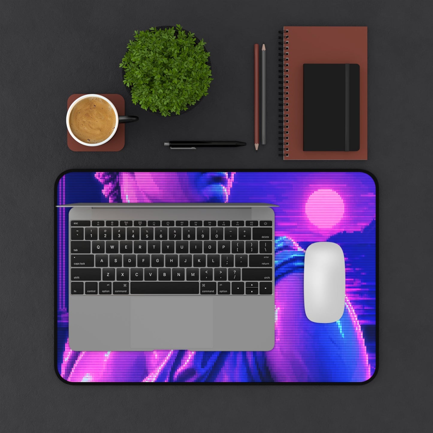 Vaporwave Greek Statue - Gaming Culture Gaming Desk Mat - Moikas