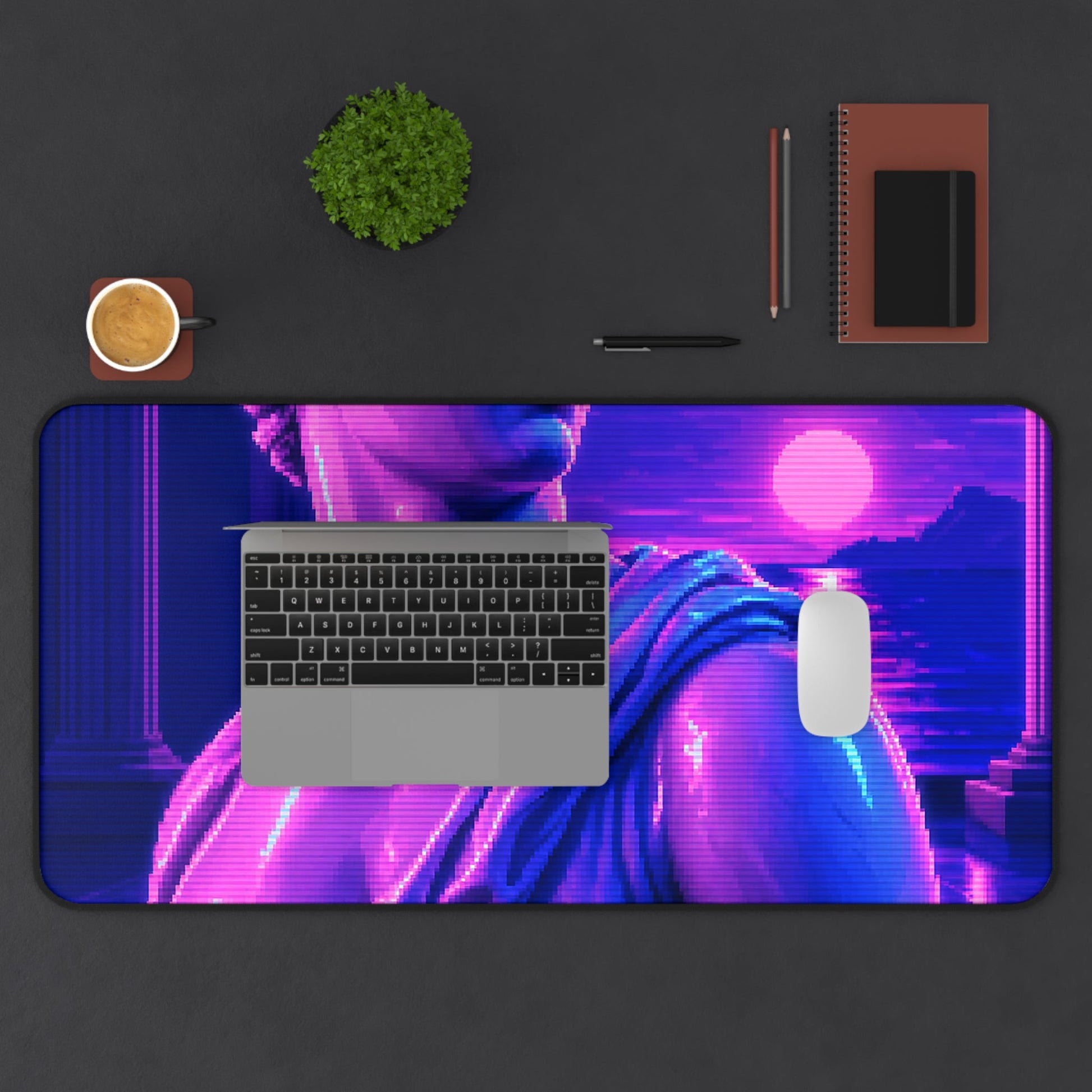 Vaporwave Greek Statue - Gaming Culture Gaming Desk Mat - Moikas