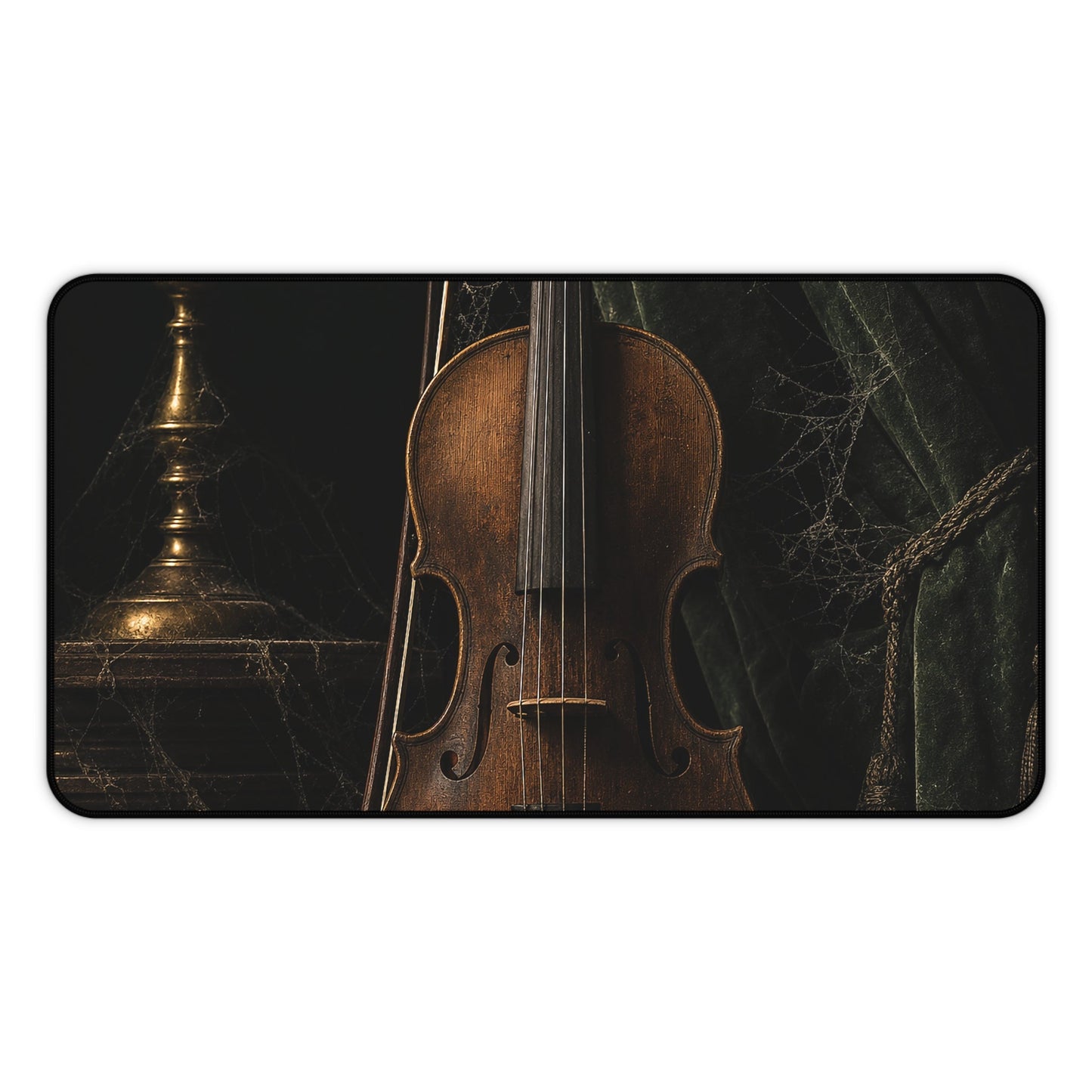 Violin On Dark Stage - Dark Academia Gaming Desk Mat - Moikas