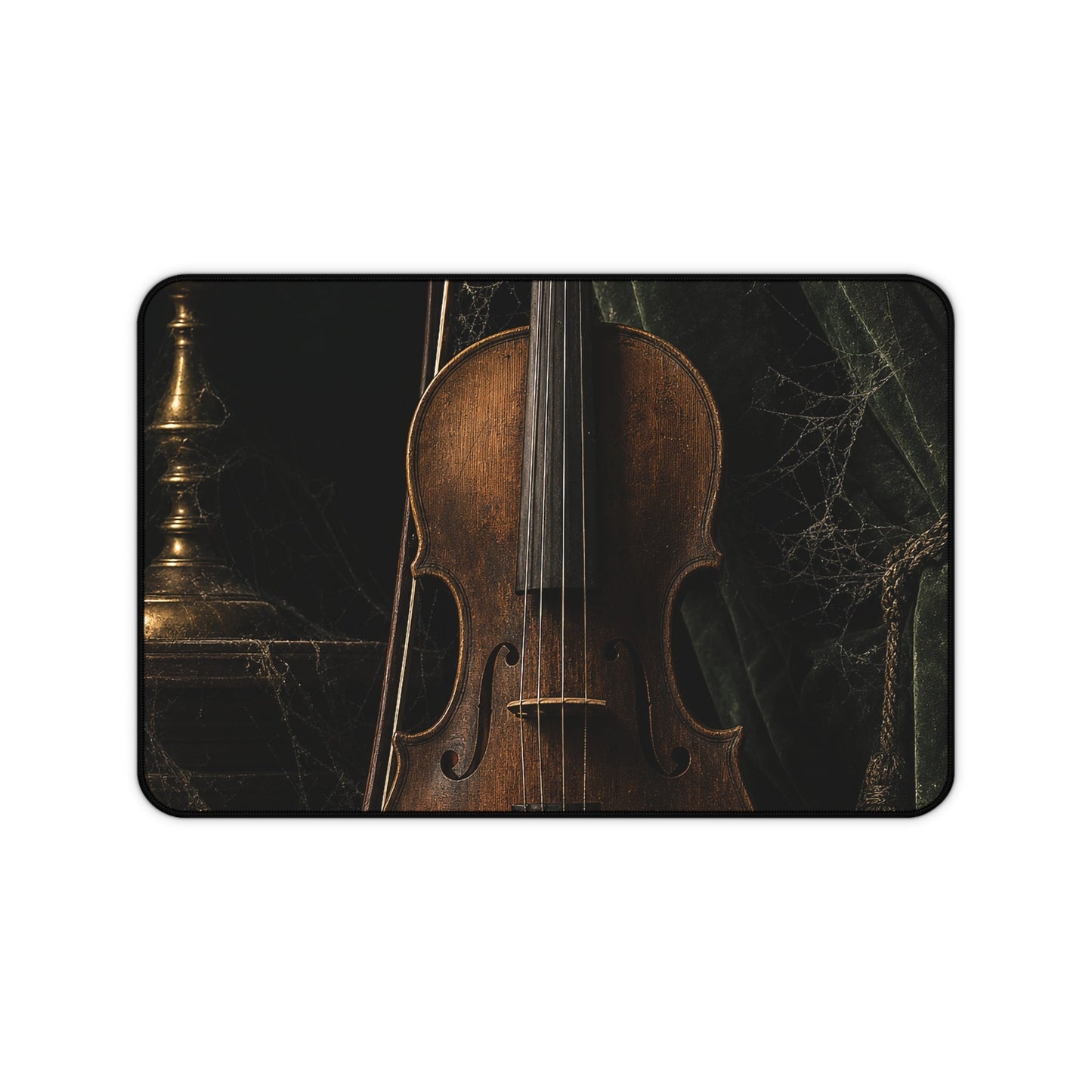 Violin On Dark Stage - Dark Academia Gaming Desk Mat - Moikas