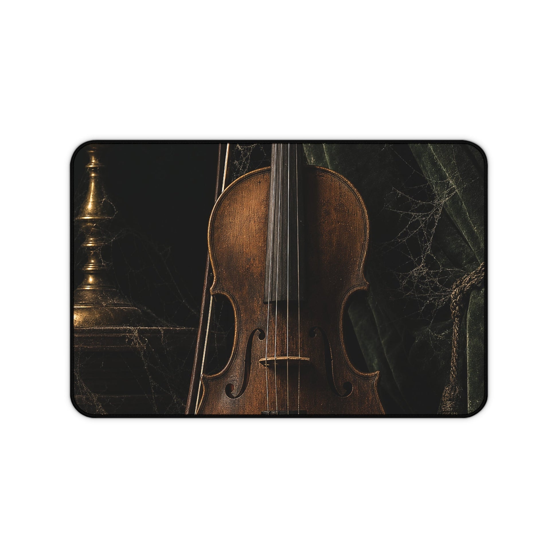 Violin On Dark Stage - Dark Academia Gaming Desk Mat - Moikas