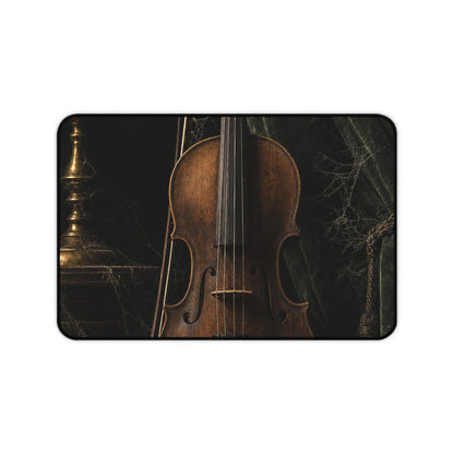 Violin On Dark Stage - Dark Academia Gaming Desk Mat - Moikas