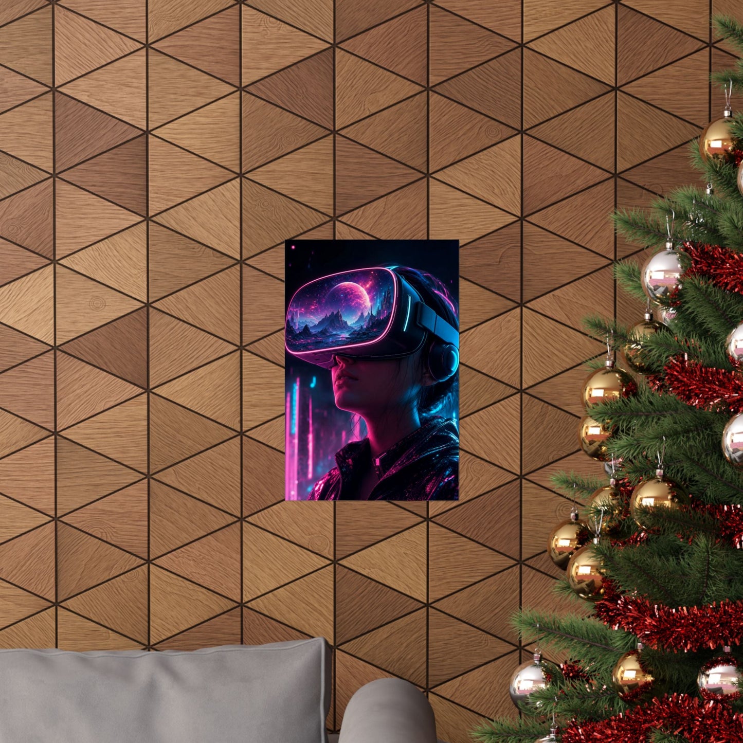 Vr Headset Showing Another World - Gaming Culture Art Print (Matte Poster) - Moikas