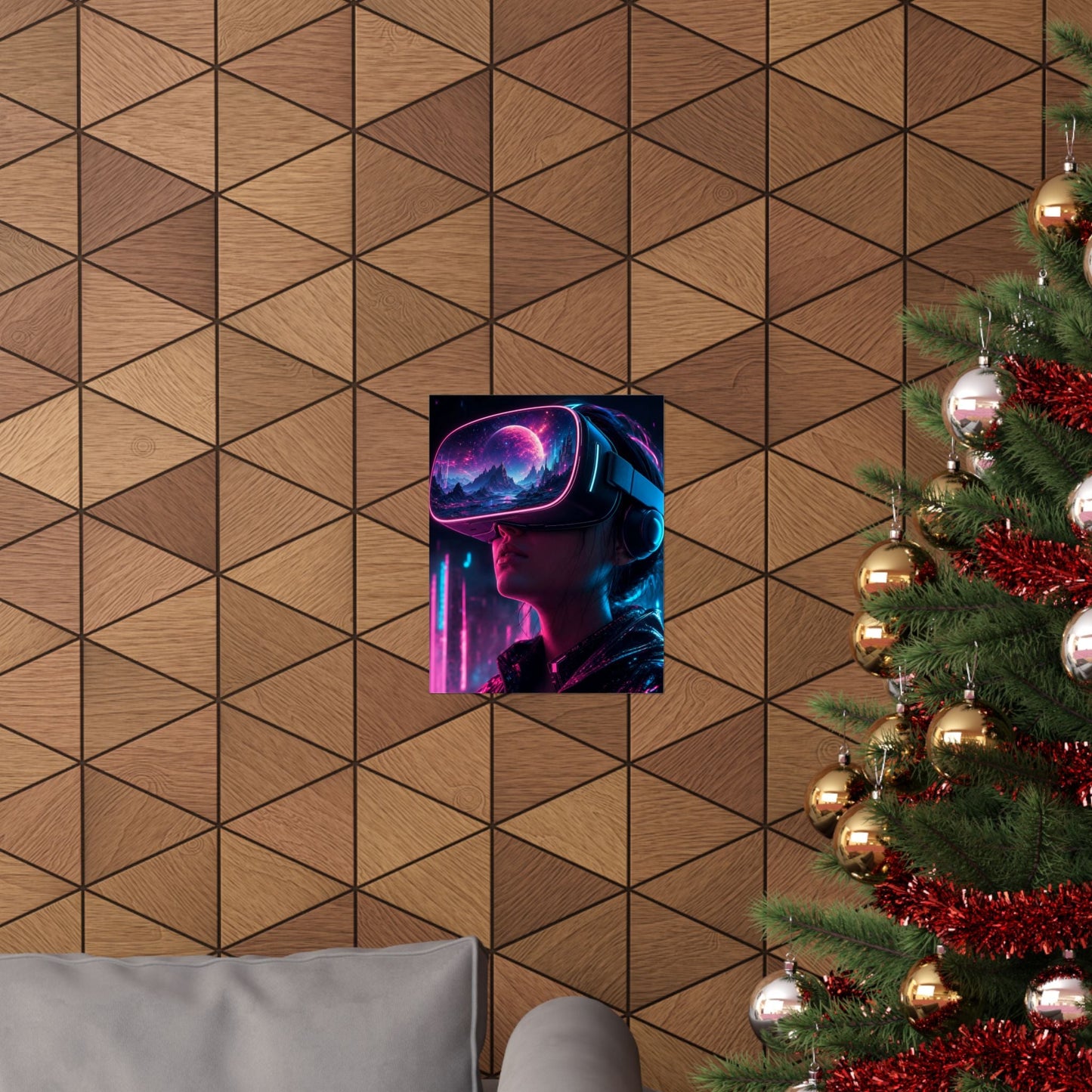 Vr Headset Showing Another World - Gaming Culture Art Print (Matte Poster) - Moikas