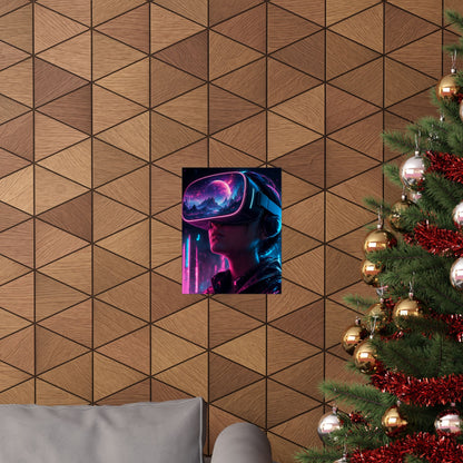 Vr Headset Showing Another World - Gaming Culture Art Print (Matte Poster) - Moikas