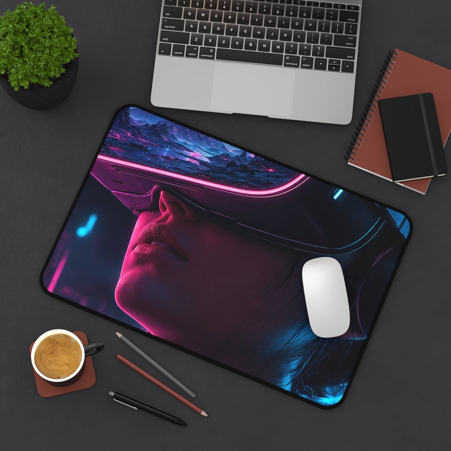 Vr Headset Showing Another World - Gaming Culture Gaming Desk Mat - Moikas