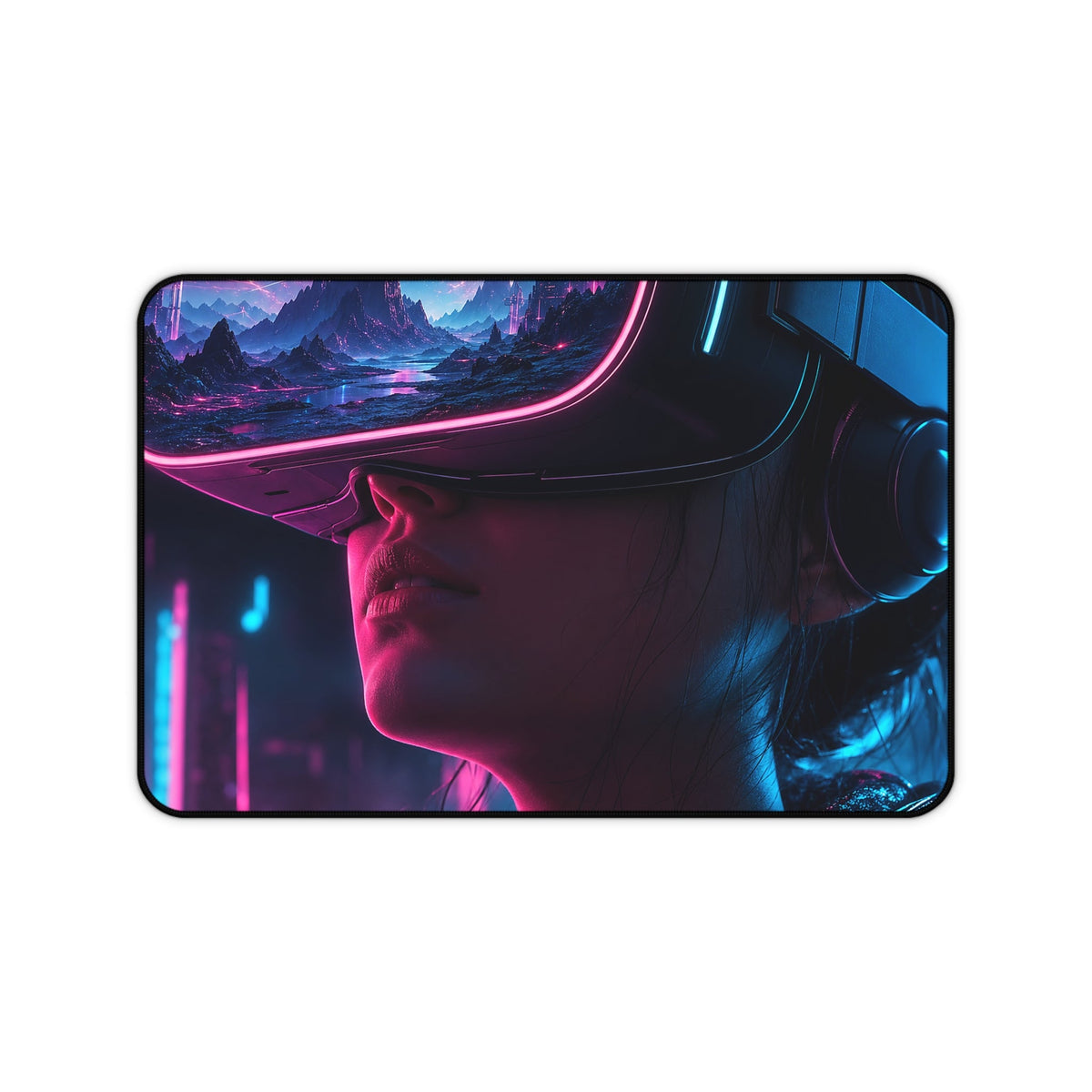 Vr Headset Showing Another World - Gaming Culture Gaming Desk Mat - Moikas