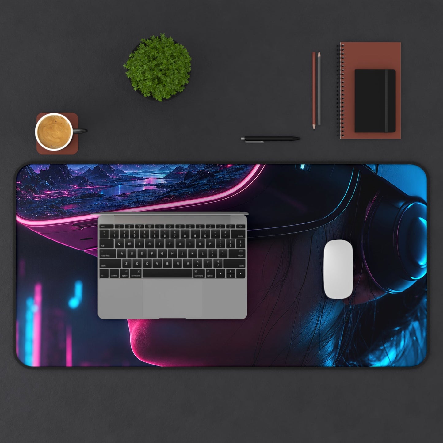 Vr Headset Showing Another World - Gaming Culture Gaming Desk Mat - Moikas