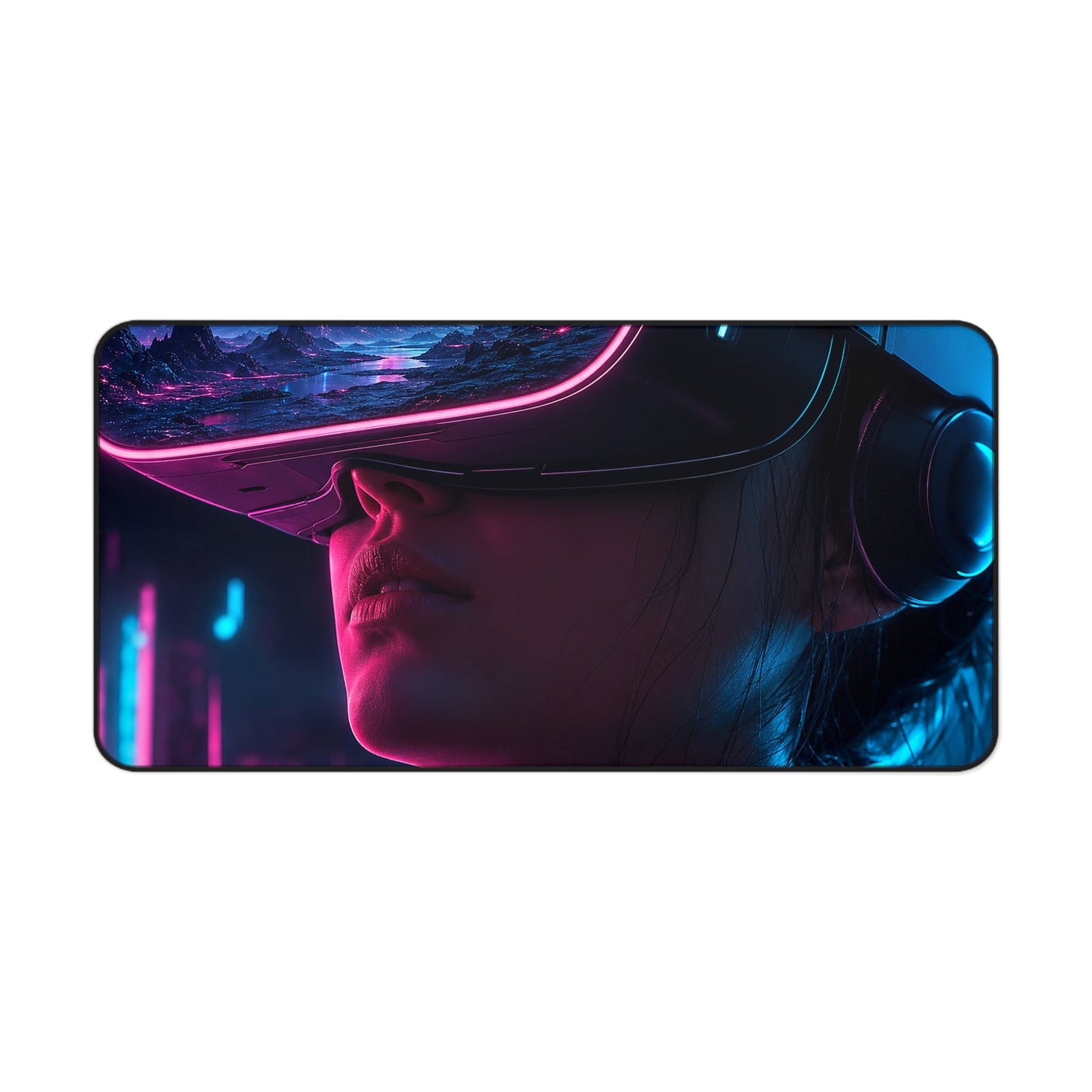 Vr Headset Showing Another World - Gaming Culture Gaming Desk Mat - Moikas