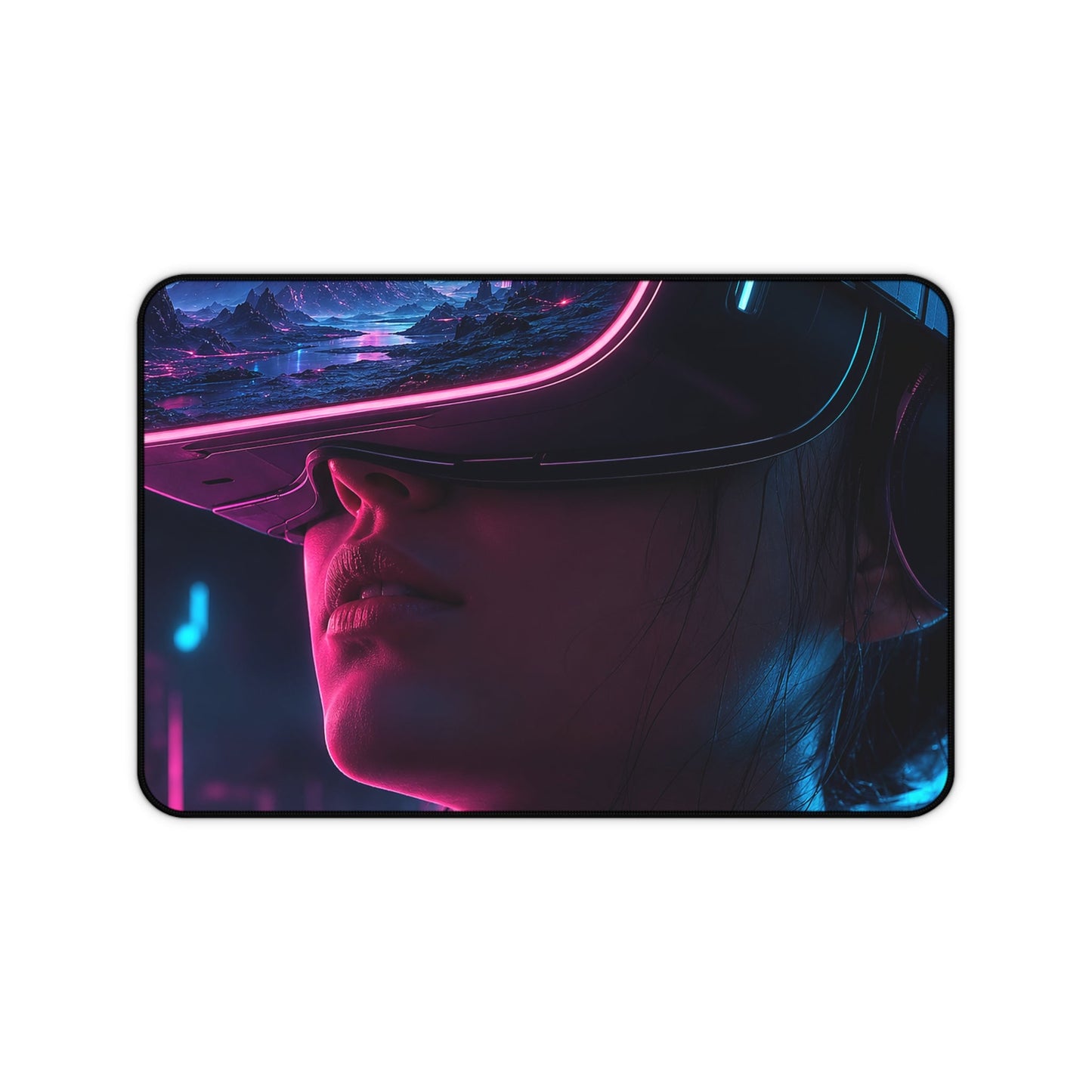 Vr Headset Showing Another World - Gaming Culture Gaming Desk Mat - Moikas