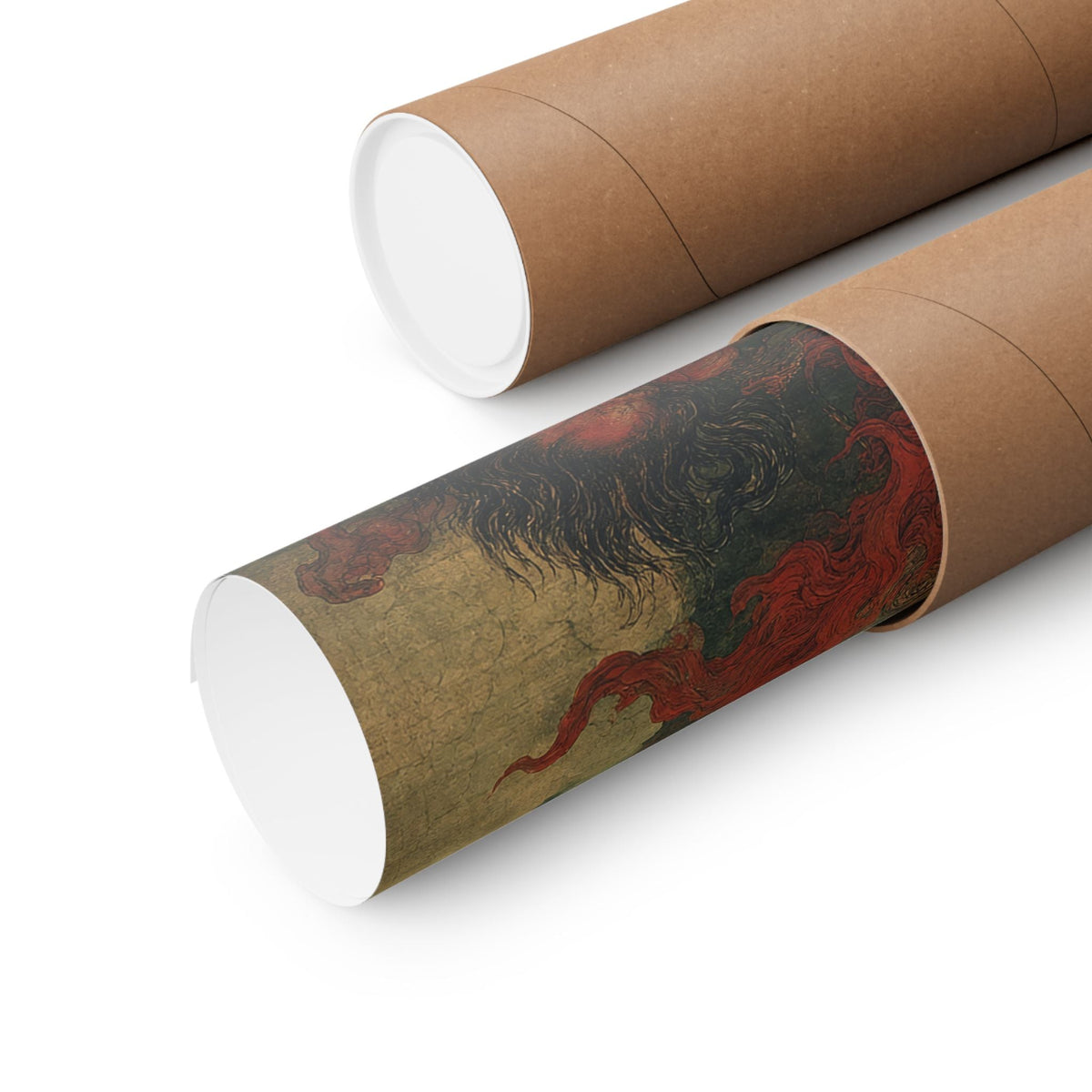 Wanyudo Burning Wheel With Face - Japanese Mythology Art Print (Matte Poster) - Moikas