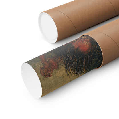 Wanyudo Burning Wheel With Face - Japanese Mythology Art Print (Matte Poster) - Moikas