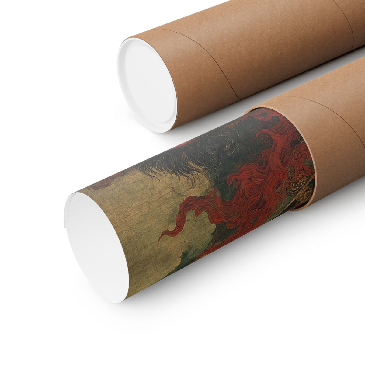 Wanyudo Burning Wheel With Face - Japanese Mythology Art Print (Matte Poster) - Moikas