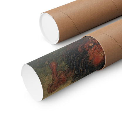 Wanyudo Burning Wheel With Face - Japanese Mythology Art Print (Matte Poster) - Moikas