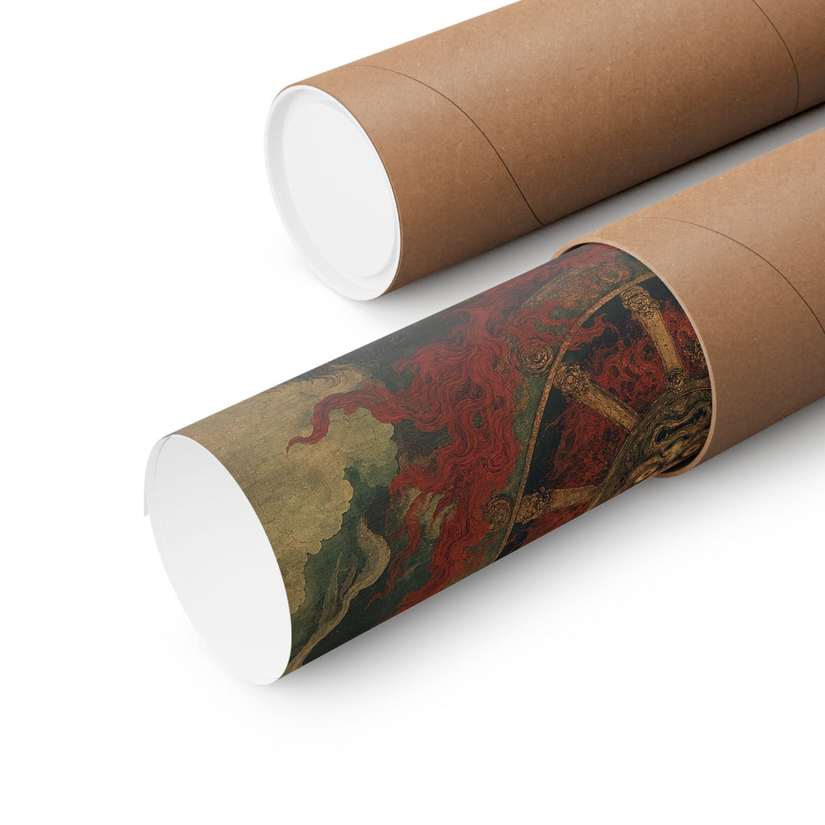 Wanyudo Burning Wheel With Face - Japanese Mythology Art Print (Matte Poster) - Moikas