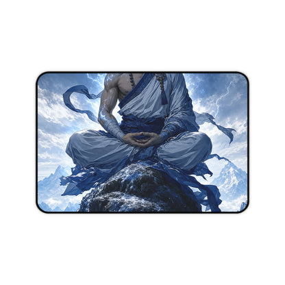 Warrior Monk Meditating On Peak - Anime Manga Gaming Desk Mat - Moikas