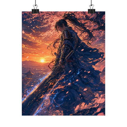 Warrior With Massive Sword - Anime Manga Art Print (Matte Poster) - Moikas