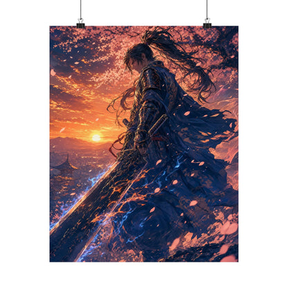 Warrior With Massive Sword - Anime Manga Art Print (Matte Poster) - Moikas