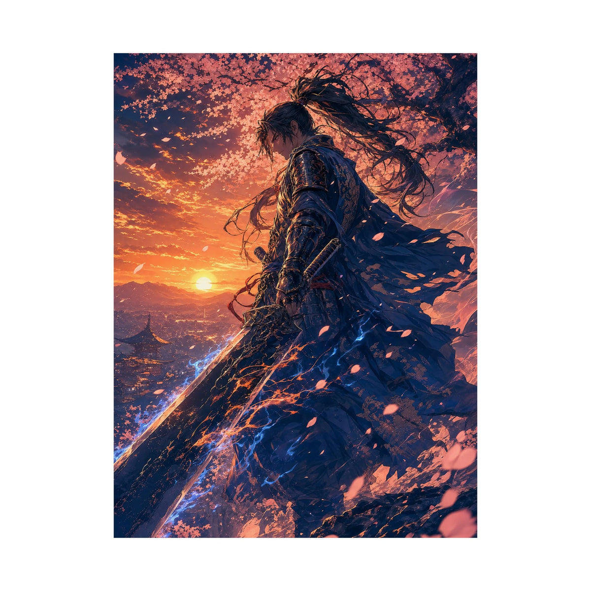 Warrior With Massive Sword - Anime Manga Art Print (Matte Poster) - Moikas