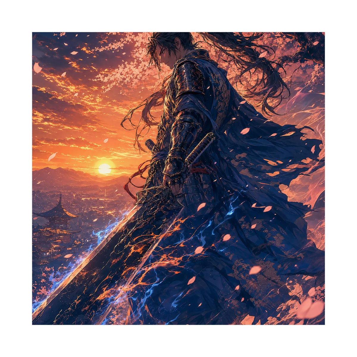Warrior With Massive Sword - Anime Manga Art Print (Matte Poster) - Moikas