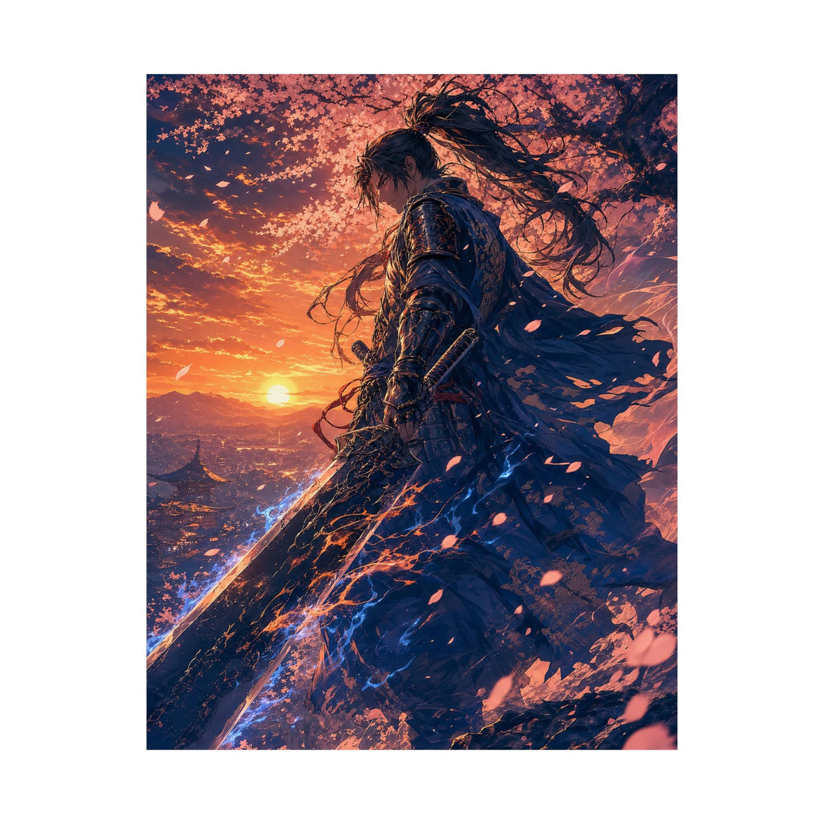 Warrior With Massive Sword - Anime Manga Art Print (Matte Poster) - Moikas