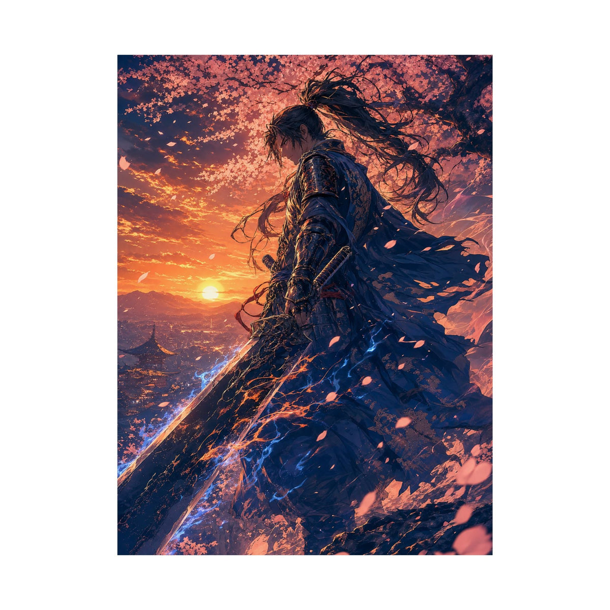 Warrior With Massive Sword - Anime Manga Art Print (Matte Poster) - Moikas