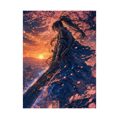 Warrior With Massive Sword - Anime Manga Art Print (Matte Poster) - Moikas
