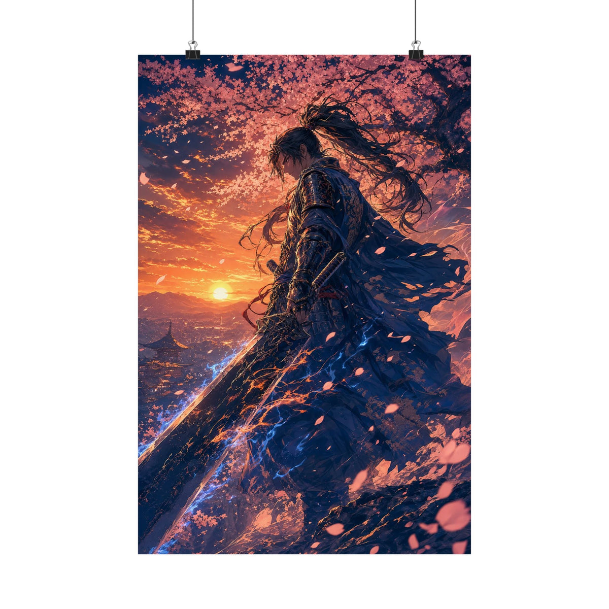 Warrior With Massive Sword - Anime Manga Art Print (Matte Poster) - Moikas