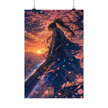 Warrior With Massive Sword - Anime Manga Art Print (Matte Poster) - Moikas