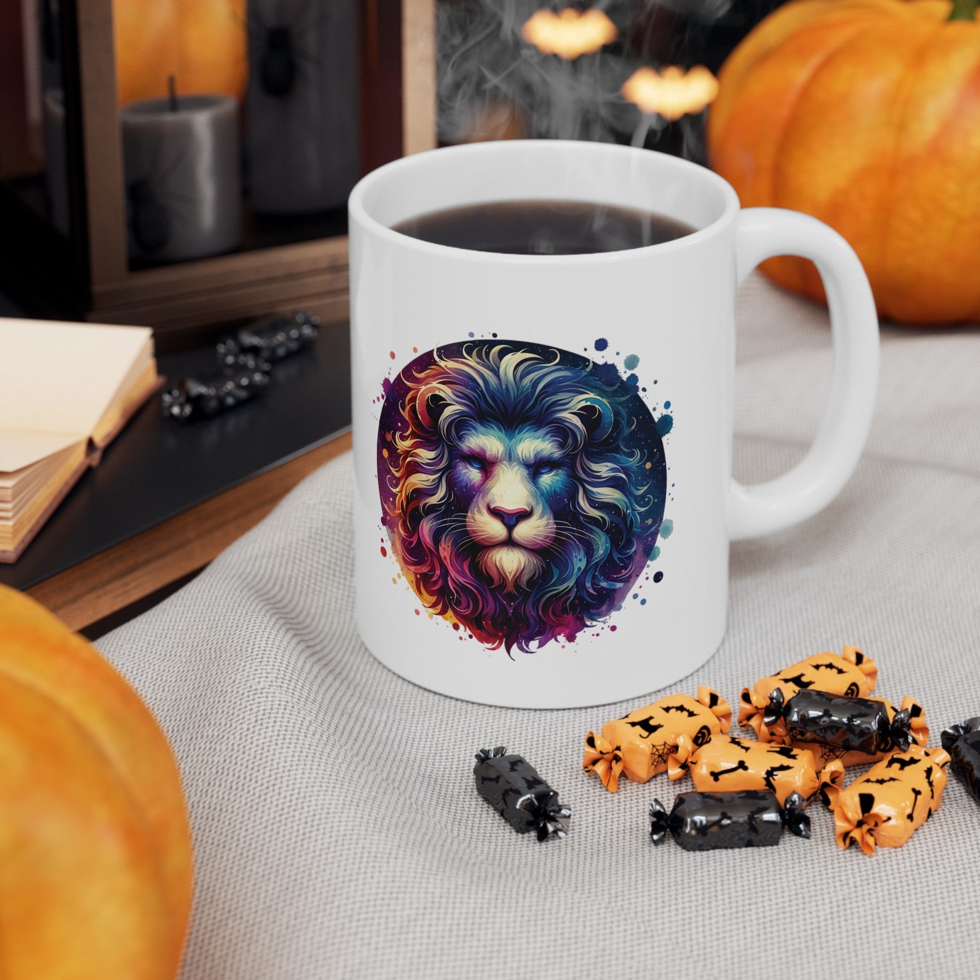 Watercolor Lion Mug | Mug for Lion Lovers | Leo | Lion Cup | Animal Mug | Gift For Animal Lovers | Ceramic Mug | Coffee Cup | Birthday Gift - Moikas